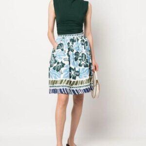 Prada Floral Hibiscus A-Line Skirt
